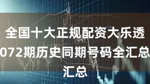 全国十大正规配资大乐透072期历史同期号码全汇总